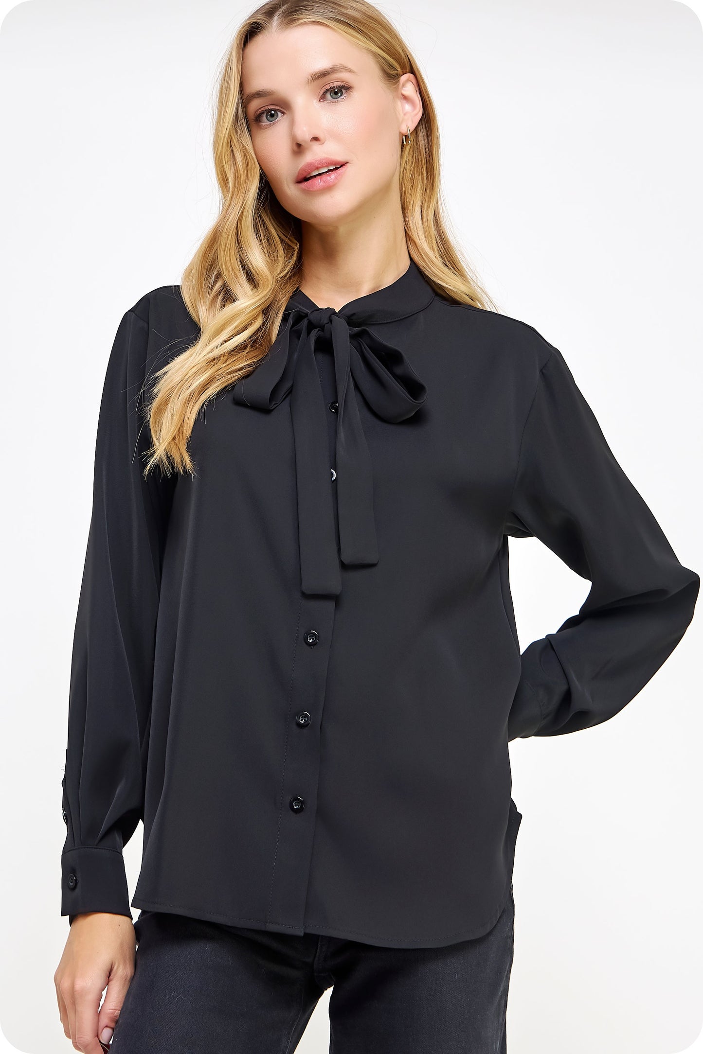 Tie Neck Cupro Shirt