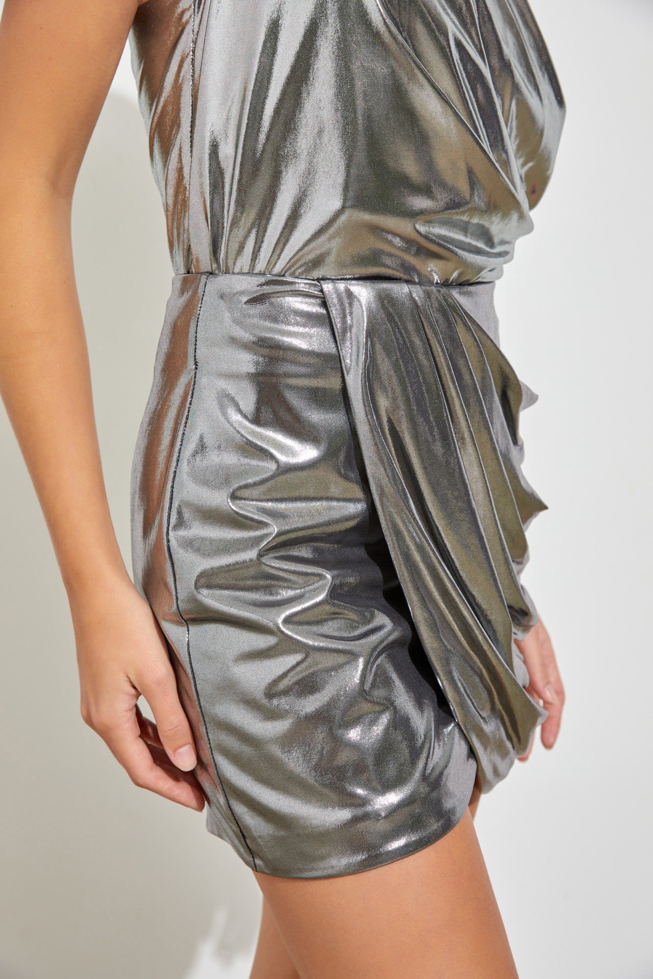 Metallic Wrap Skirt